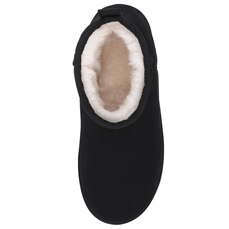 Warm Suede Ankle Boots black