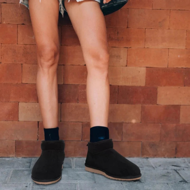 Warm Suede Ankle Boots black2