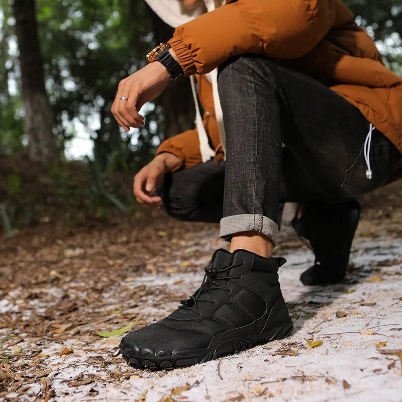 Warm & Waterproof Ankle Barefoot Boots black1