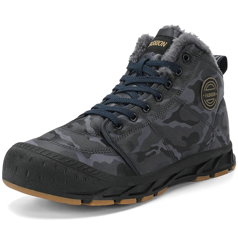Warm & Waterproof Winter Ankle Boots grey blue
