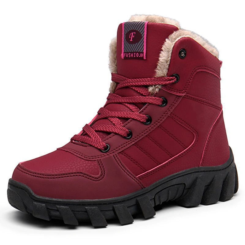 Warm & Waterproof Winter Ankle Boots red