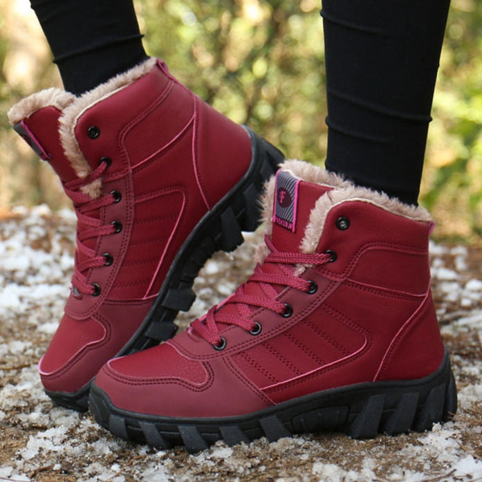 Warm & Waterproof Winter Ankle Boots red1