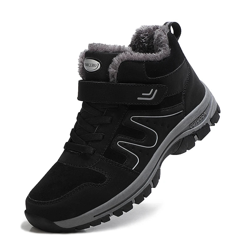 Warm Winter Ankle Boots with Waterproof Upper black