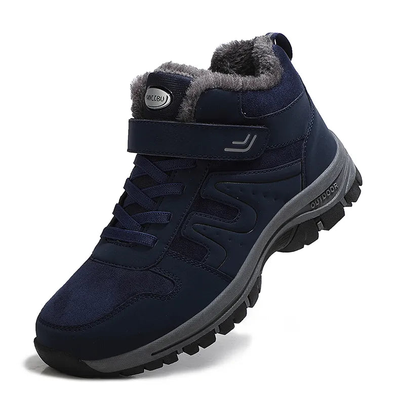 Warm Winter Ankle Boots with Waterproof Upper blue