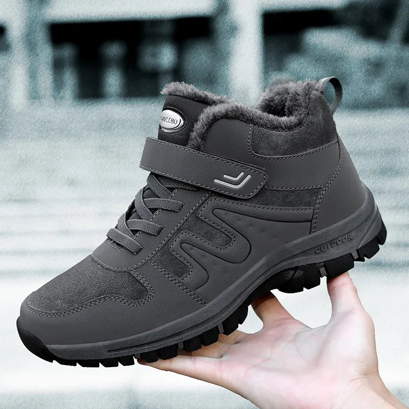 Warm Winter Ankle Boots with Waterproof Upper grey1