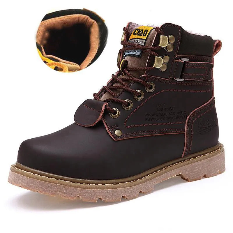 Warm Winter Boots with & without Fur muted brown 1