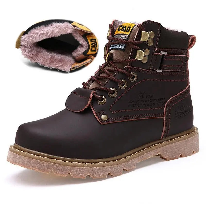 Warm Winter Boots with & without Fur muted brown with fur