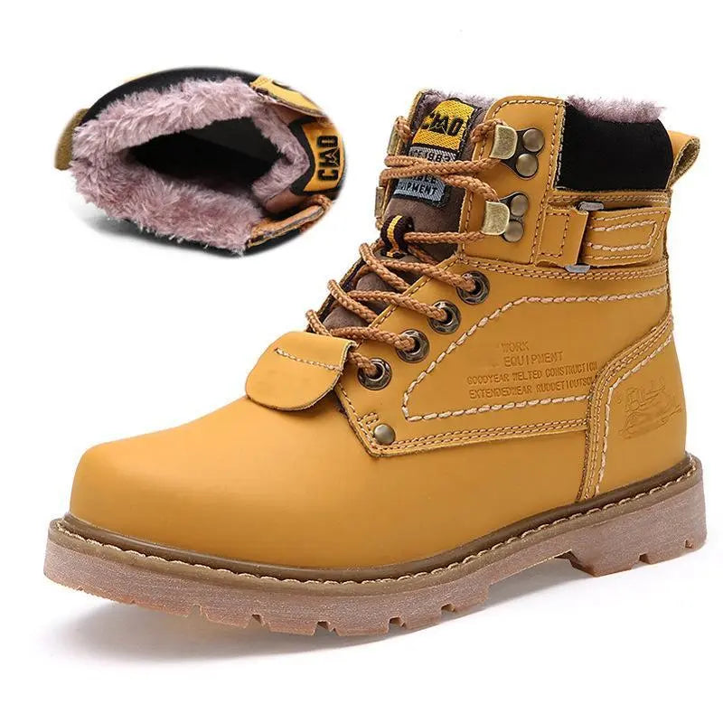 Warm Winter Boots with & without Fur yellow with fur