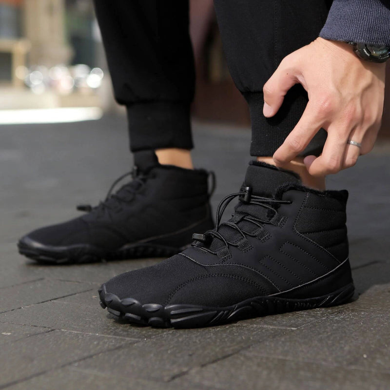  Waterproof & Comfortable Barefoot Ankle Boots – Unisex Black1