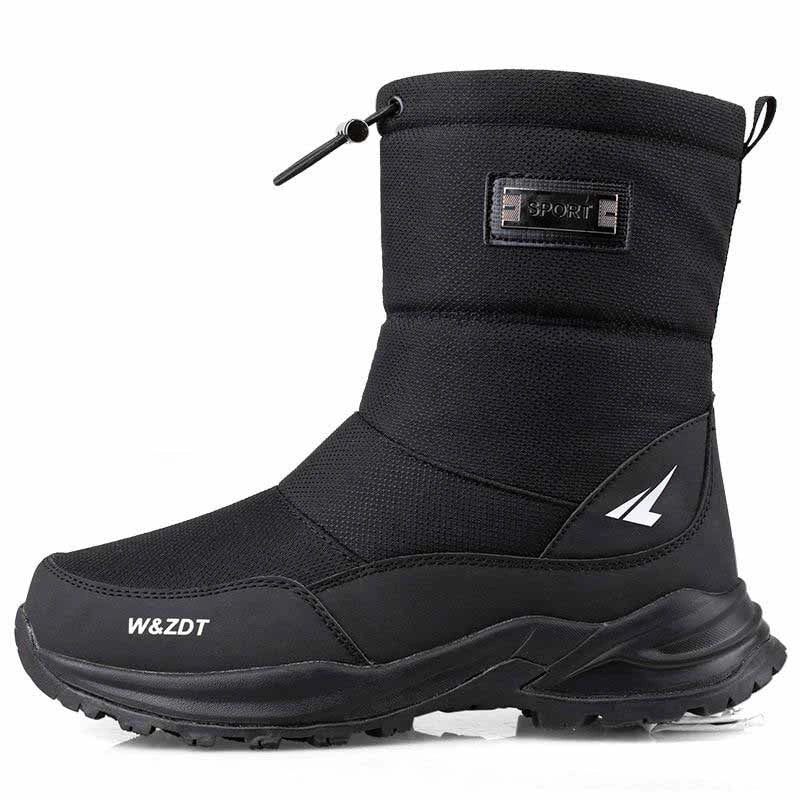 Waterproof Insulated Snow Boots dark black