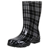 Waterproof Rain Boots for Women black plaid