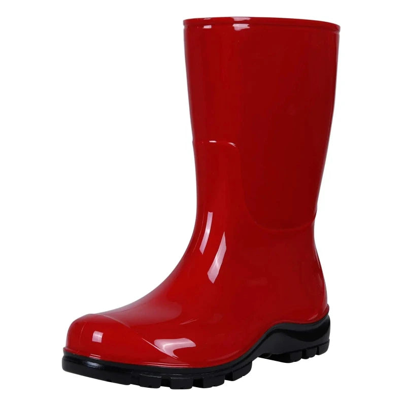 Waterproof Rain Boots for Women red