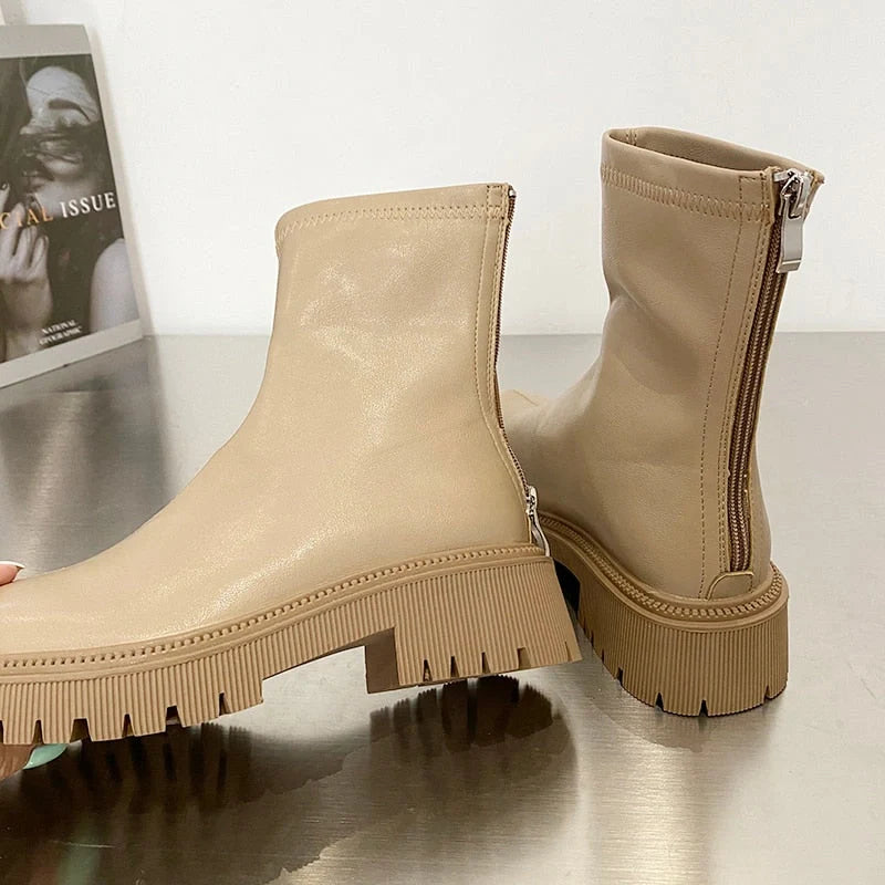 Waterproof Synthetic Leather Boots khaki