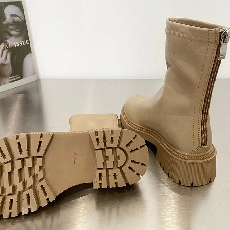 Waterproof Synthetic Leather Boots khaki2