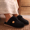 Winter Suede Slippers with Fleece Lining - Unisex black1
