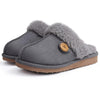 Winter Suede Slippers with Fleece Lining - Unisex grey