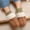 Winter Suede Slippers with Fleece Lining - Unisex khaki1