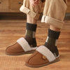 Winter Suede Slippers with Fleece Lining - Unisex khaki2