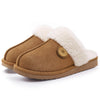Winter Suede Slippers with Fleece Lining - Unisex khaki