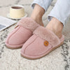 Winter Suede Slippers with Fleece Lining - Unisex pink1