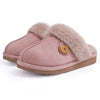 Winter Suede Slippers with Fleece Lining - Unisex pink
