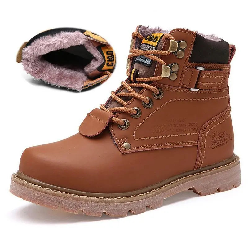 Warm Winter Boots with & without Fur muted brown with fur 